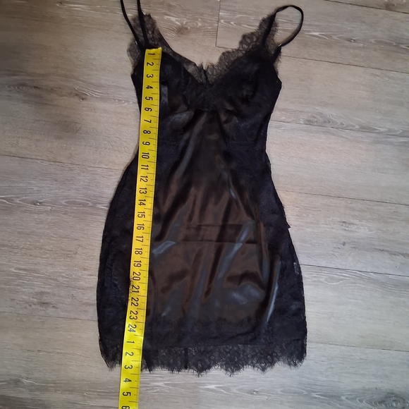 AKIRA Black Satin Lace Chemise - Picture 7 of 12